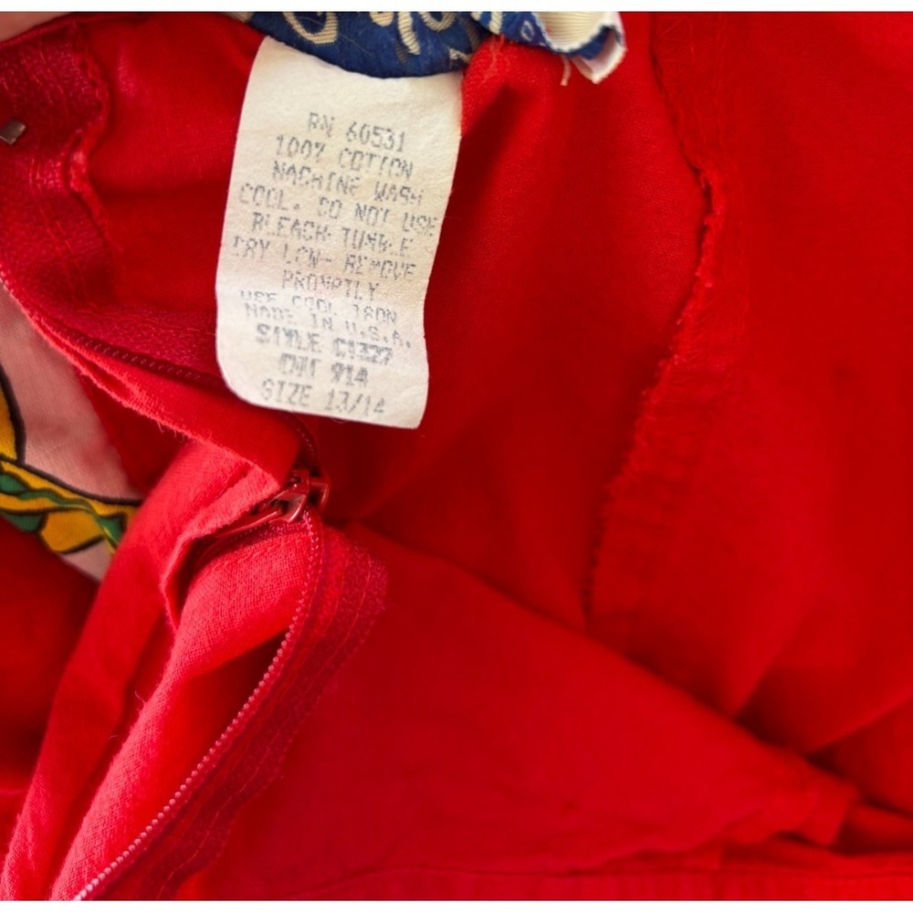 Circle T Skirt 13/14 Red Handkerchief Kitsch Rockabilly Folk Chili Peppers Dance - Picture 10 of 16